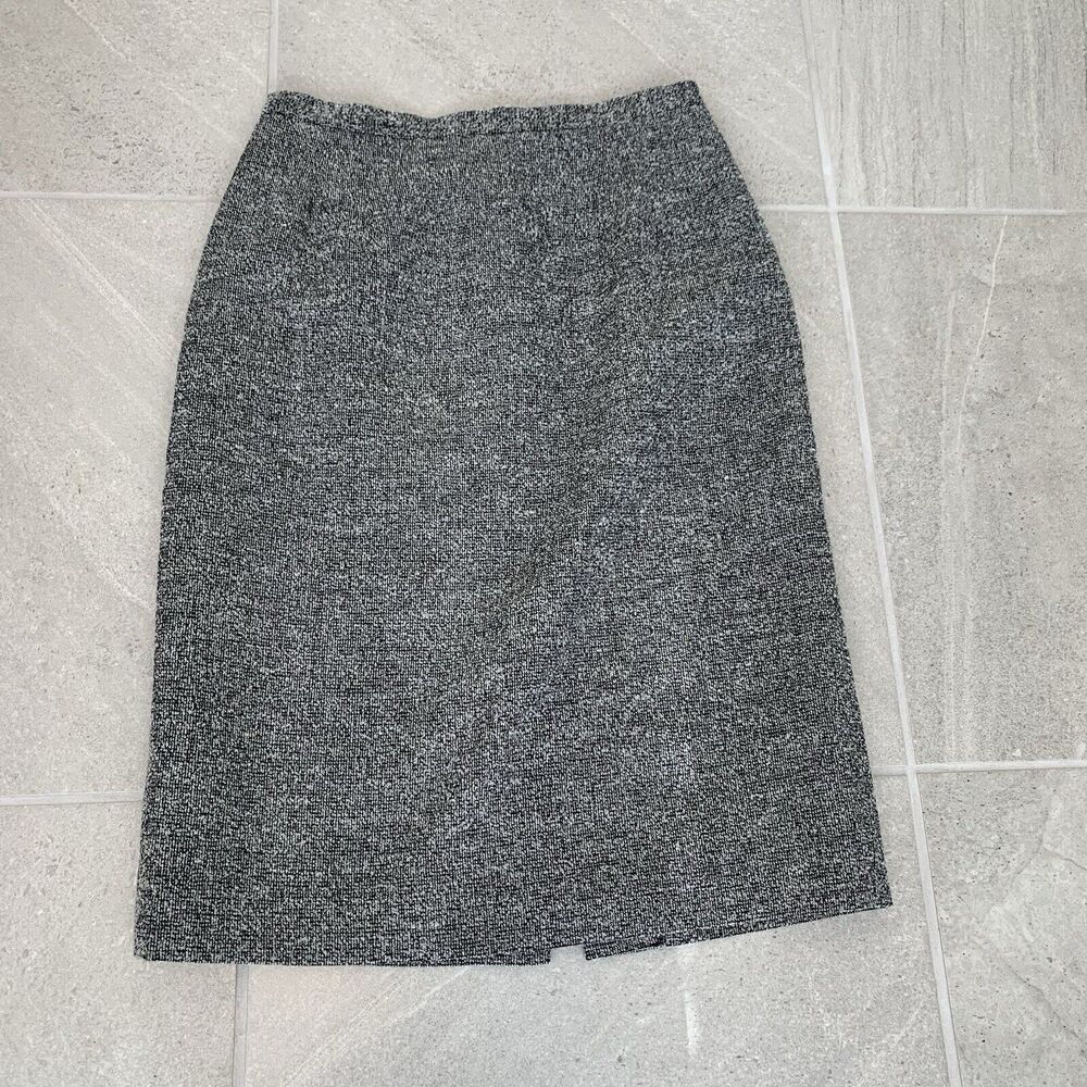 Talbots Tweed Gray Wool Size 8 Pencil Skirt